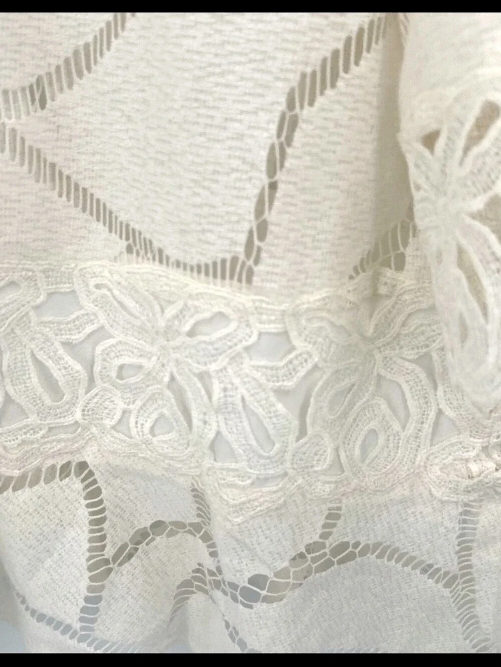 IRO Esperia Lace Top 3/4 Sleeve Cotton French Made in Portugal size 36 sz Small
